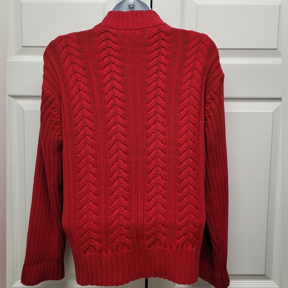 Talbots Red Cable Knit Sweater - Picture 3 of 5
